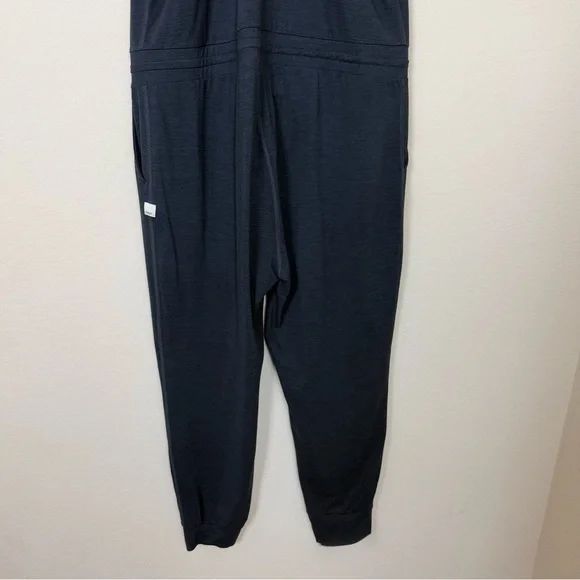 Vuori Lux Romper Racerback Sleeveless Jumpsuit in Ink Heather Blue